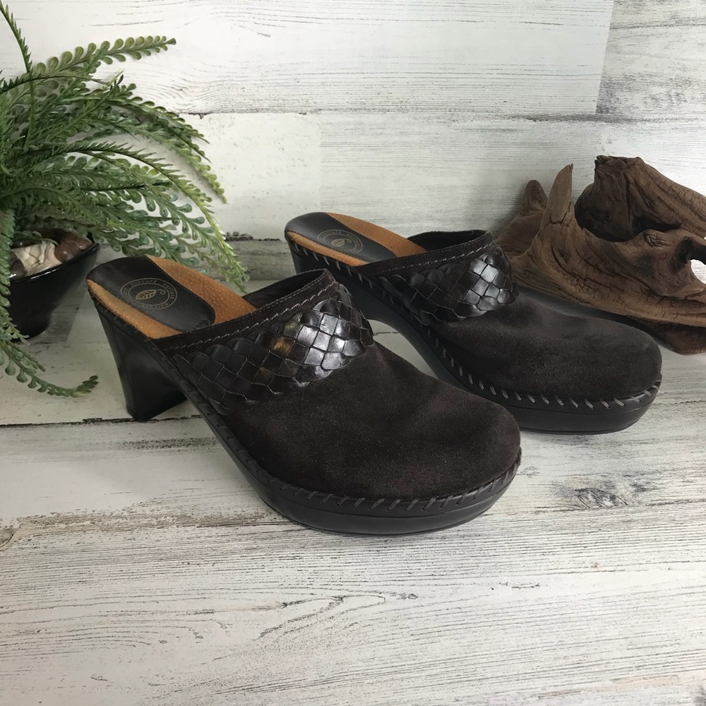Nurture Freeman Brown Suede Leather Mules [590s4]